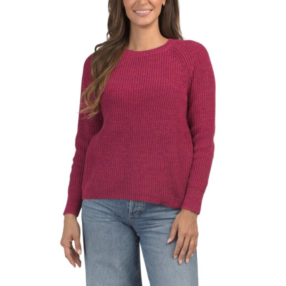 REQUIREMENTS Fuschia Crew Neck Cozy Sweater - Picture 1 of 2
